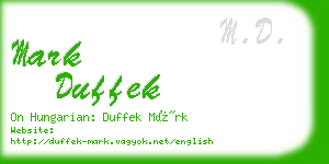 mark duffek business card